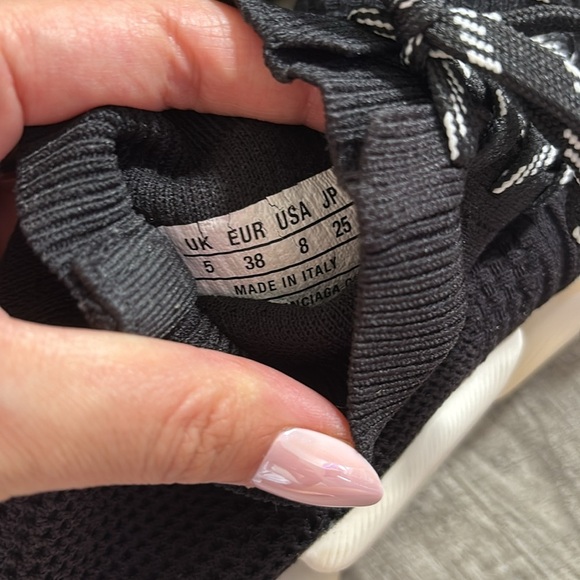 Balenciaga speed 2.0 lace up recycled knit sole black white black US 8 - Picture 8 of 16